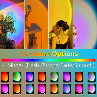 16 Shades Sunset Lamp Remote Controlled Background Lamp