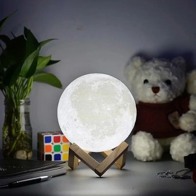 🌕 3D Moon Light with Wood Stand – Premium Ambient Lamp ✨